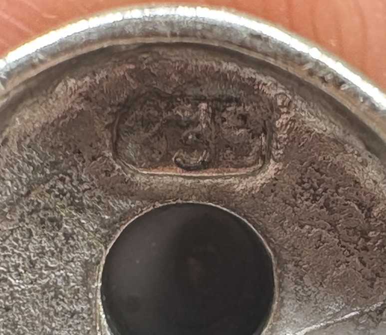 A18 Unique Adjustable 835 Silver Ring Size 7 est 1950s Black Onyx (925) Germany
