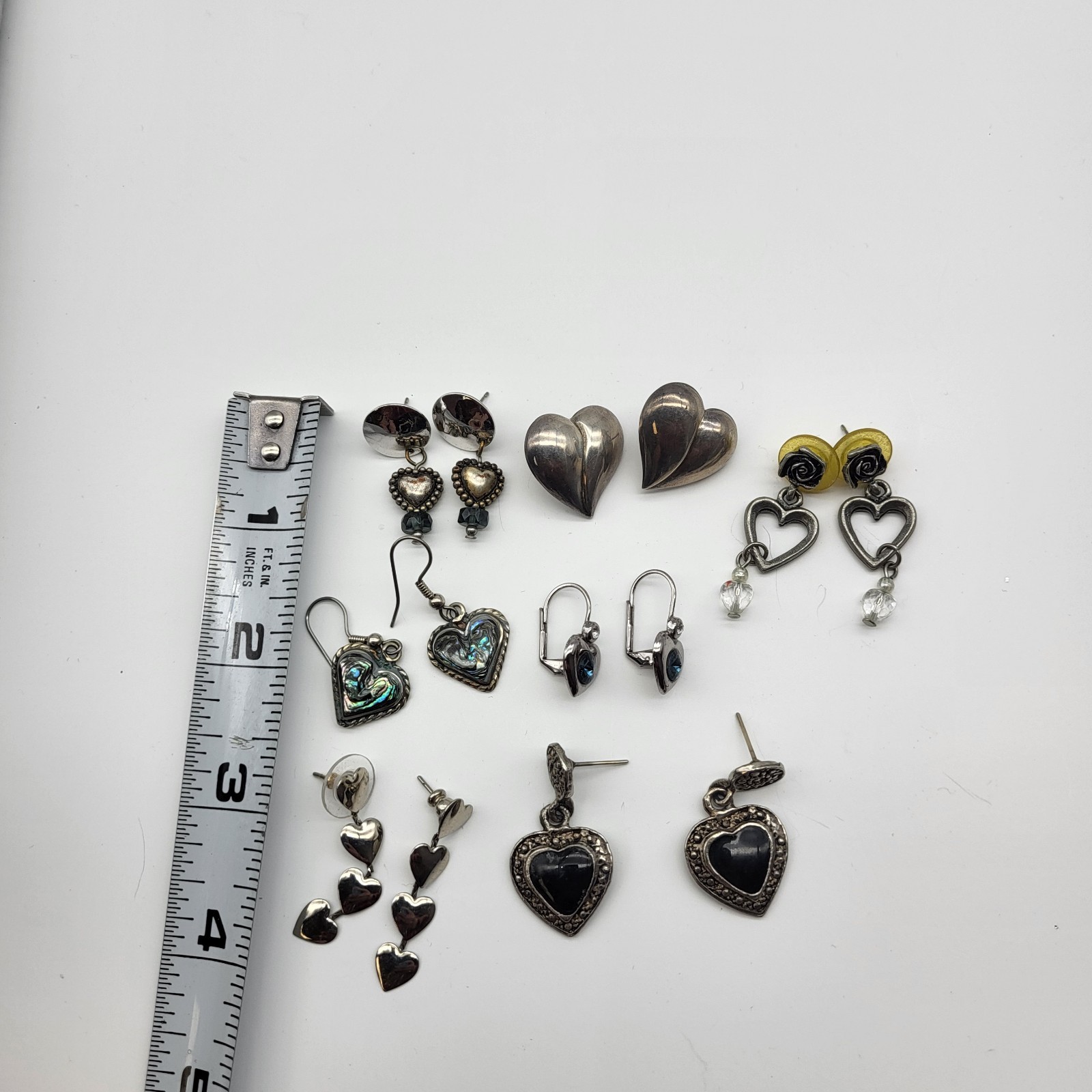 Fabulous Heart earrings Lot Collection Pierced stud dangle Anniversary Love