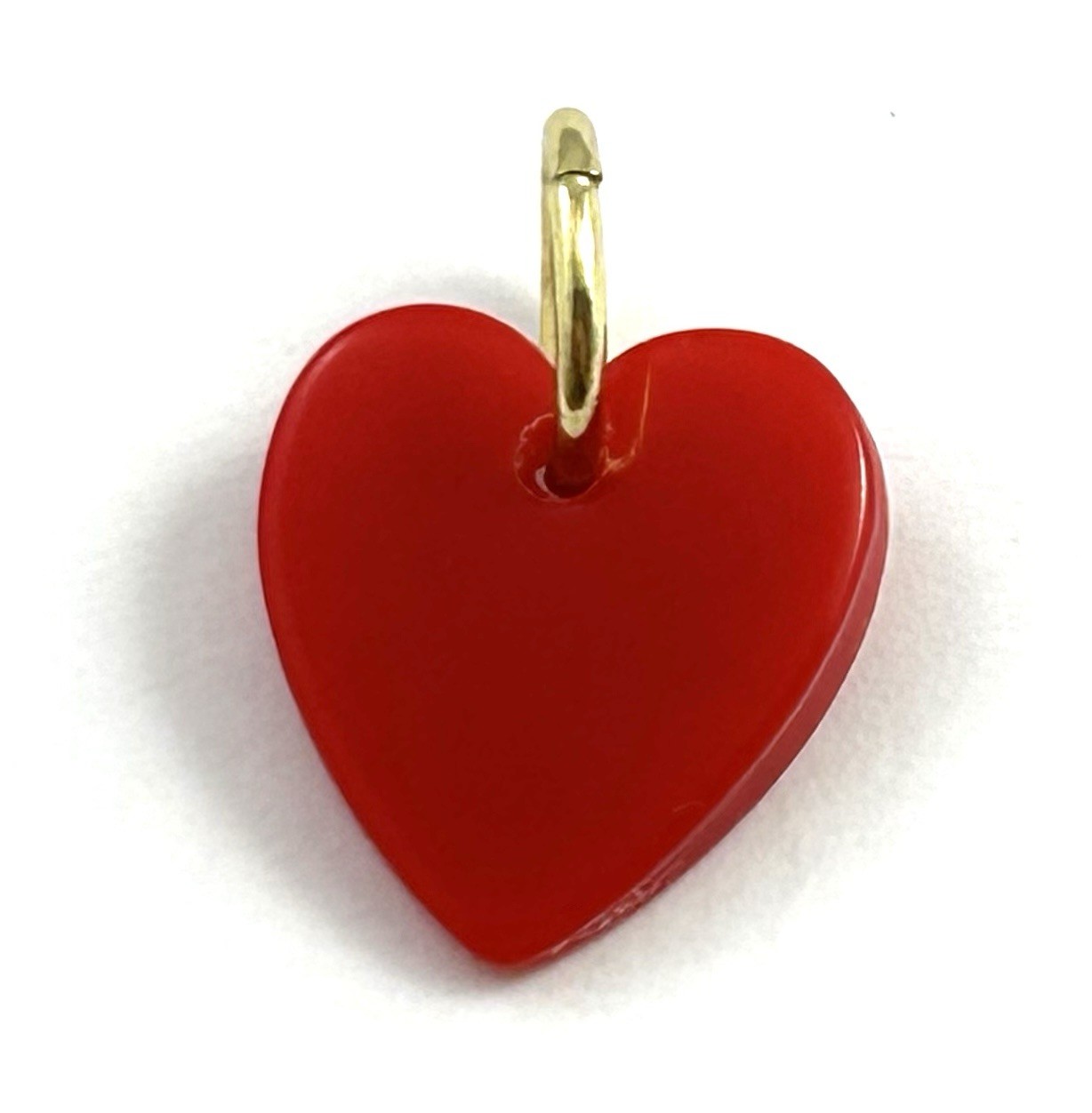 Vintage Heart Charm Tiny Necklace Pendant Vintage Jewelry Dainty Red Heart