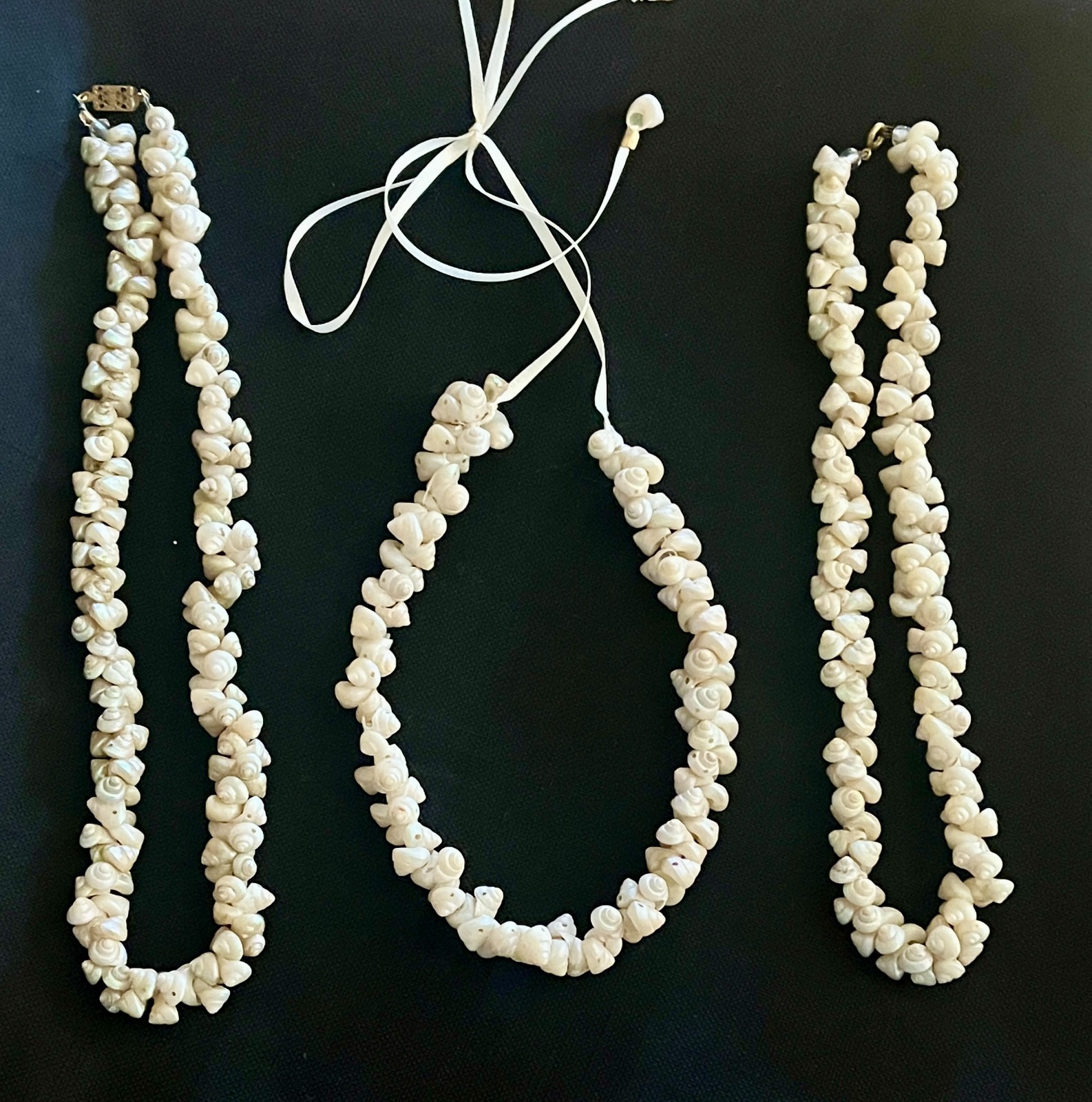 Vintage Iridescent Aboriginal Trochus Shell Necklace, Headpiece or Bracelet
