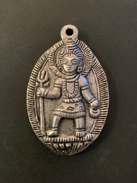 Vintage Zinc Alloy Pendant with Three-Dimensional Shiva Deity 28361