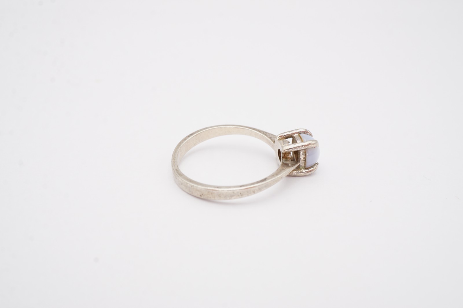 Vintage Sterling Silver 925 White Stone Ring Size 4.25
