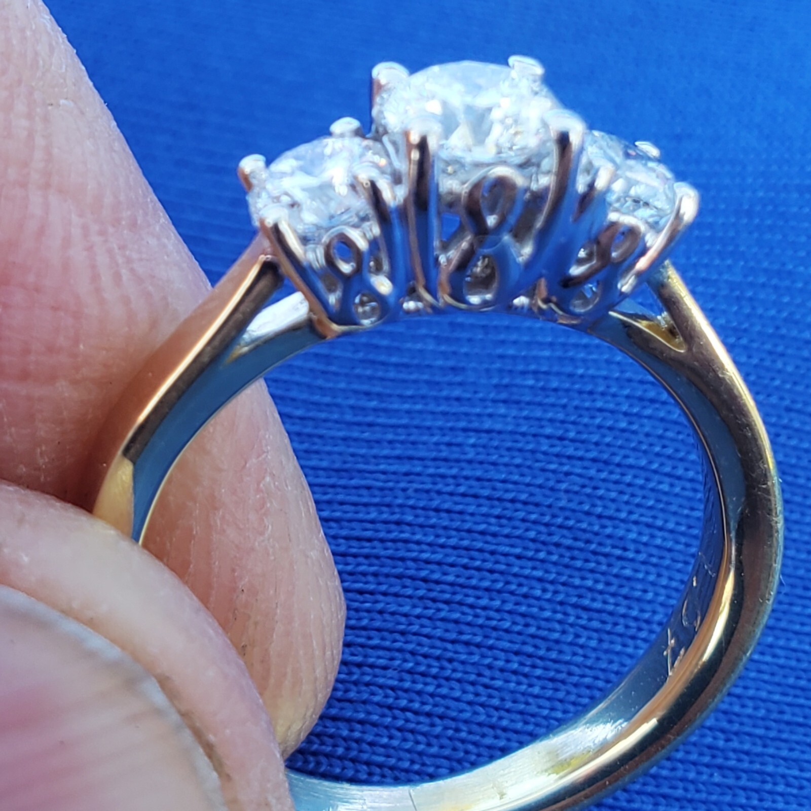 Original EARTH MINED DIAMOND Octagon cut Deco Engagement Ring Vintage Trilogy 6