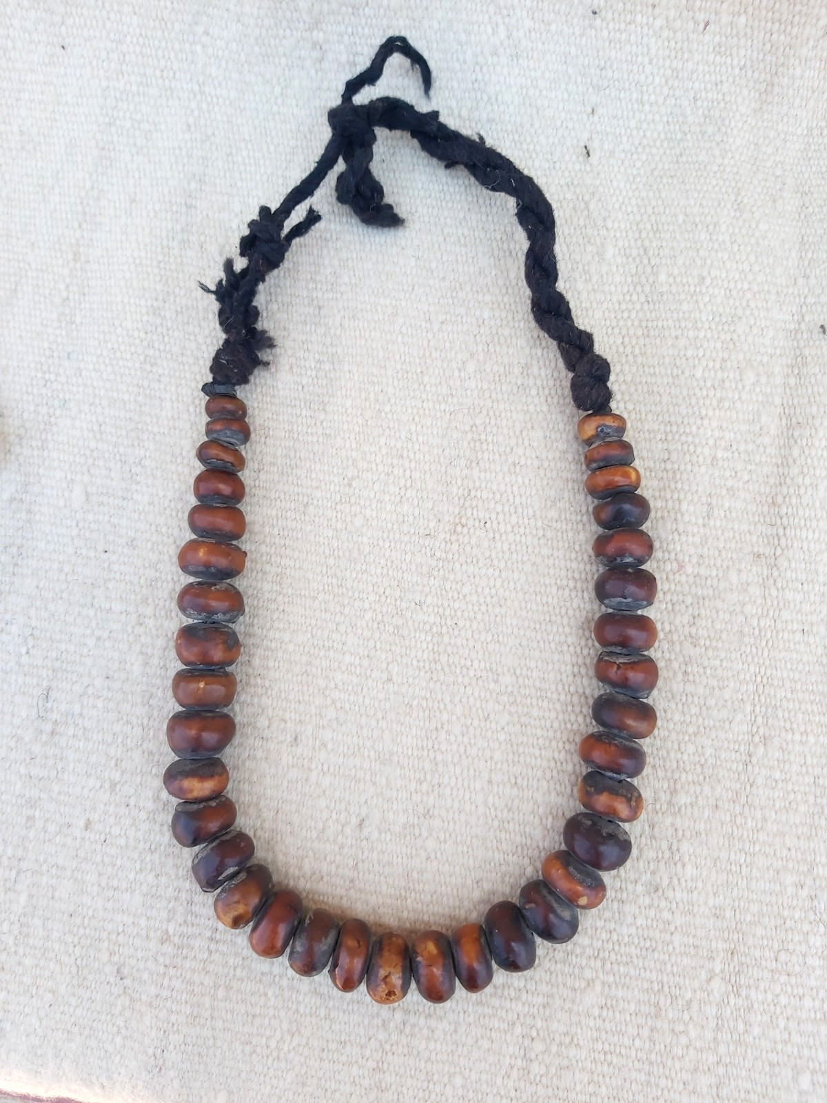 Ancient Berber Phenolic Resin Bead Necklace Vintage African Amber Copal Tuareg