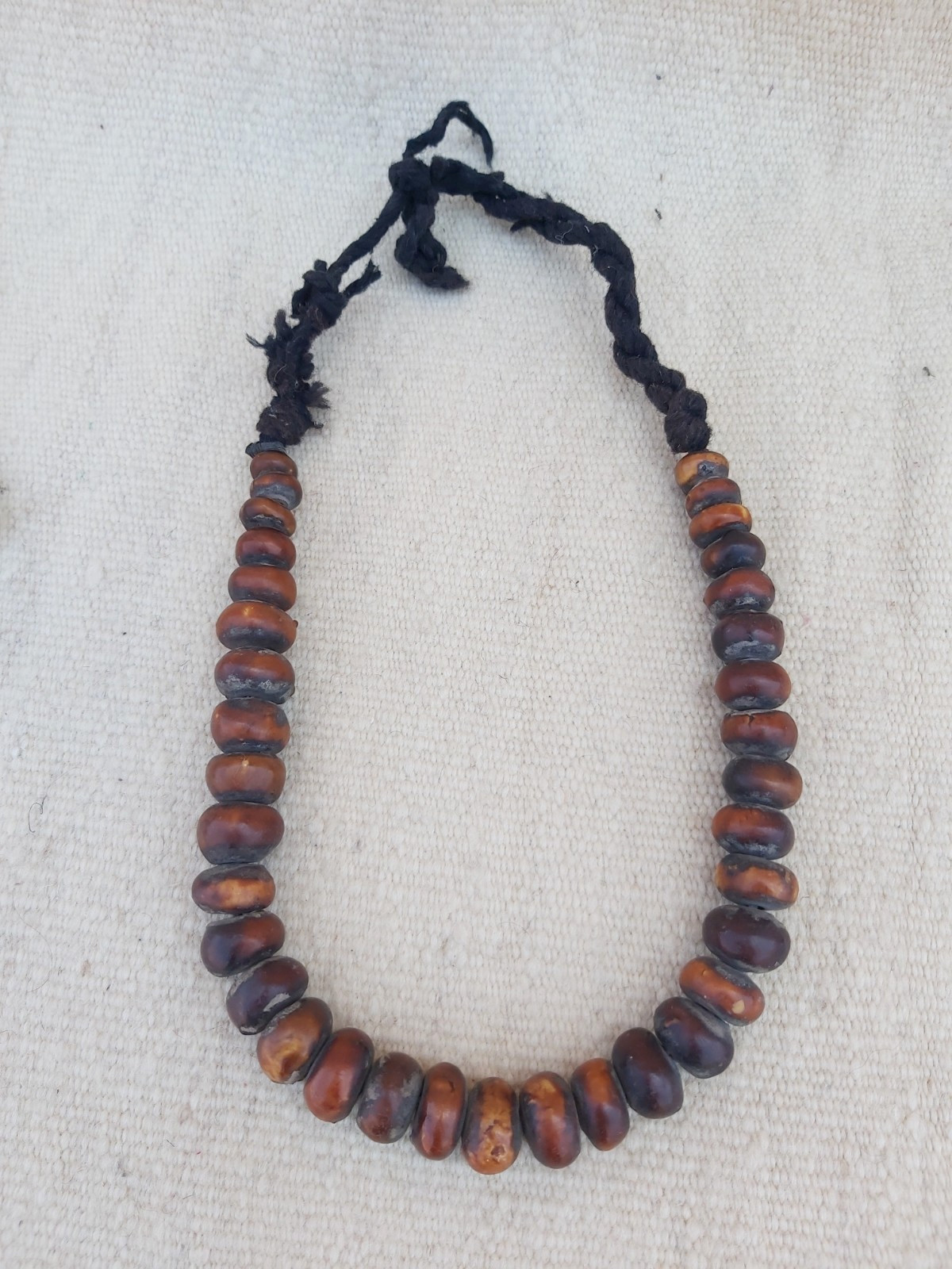 Ancient Berber Phenolic Resin Bead Necklace Vintage African Amber Copal Tuareg