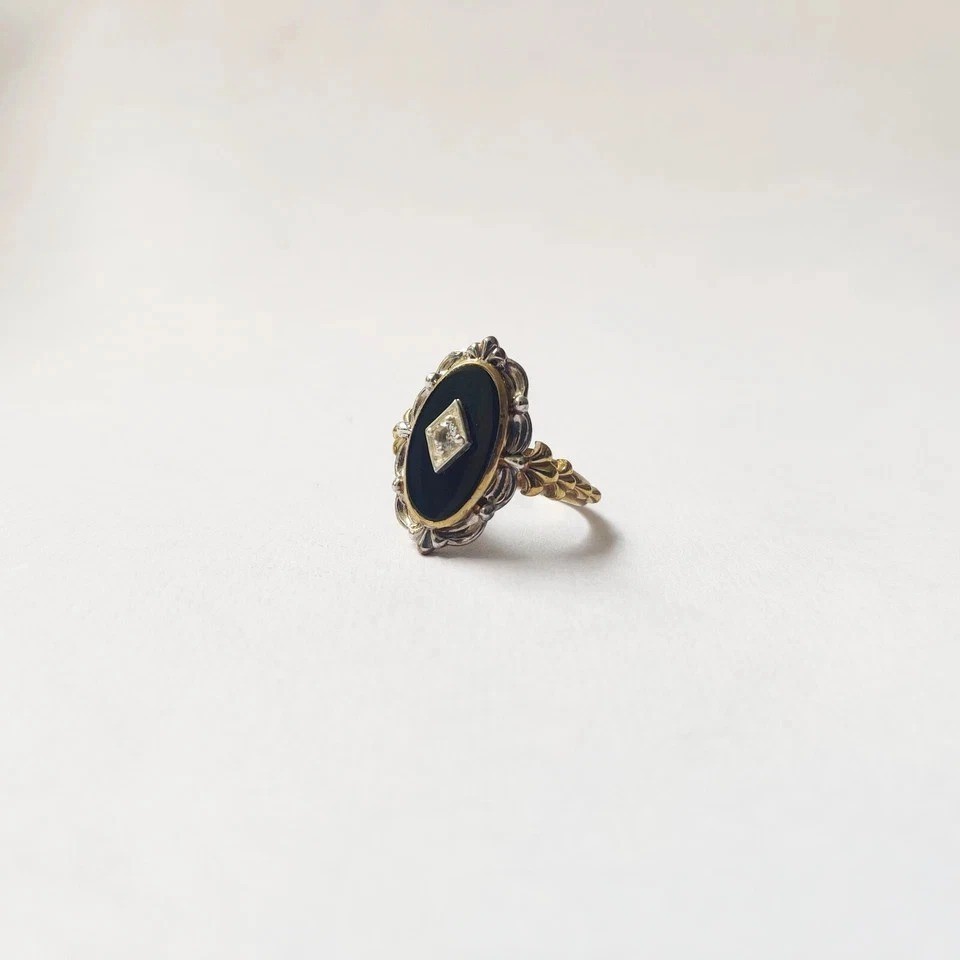 Art Deco Style 925 Silver Victorian handmade Black onyx Anniversary Wedding Ring