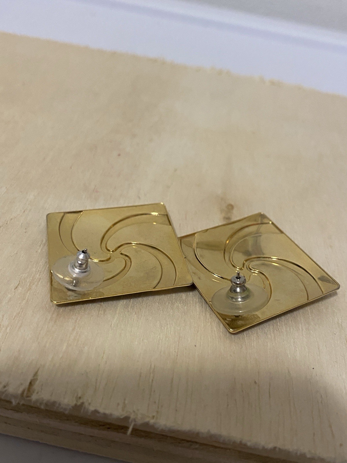 Vintage Purple Swirl Square Earrings