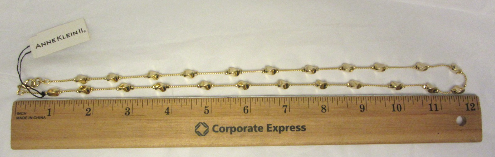 VTG Anne Klein II Gold Tone Necklace 24 IN long Unused w/ Tag