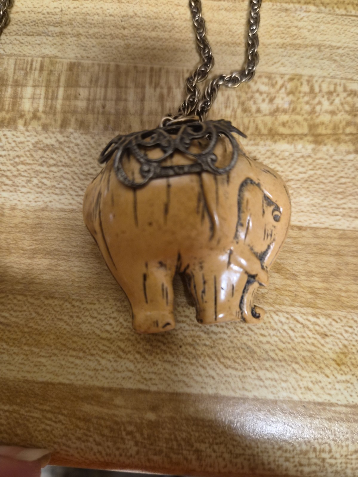 1920s Ivory Elephant Necklace