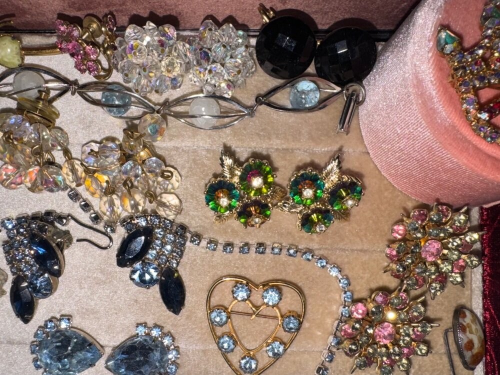 Jewelry Lot Vtg Rhinestone Sorrelli Trifari Weiss Jade High End Sets Estate