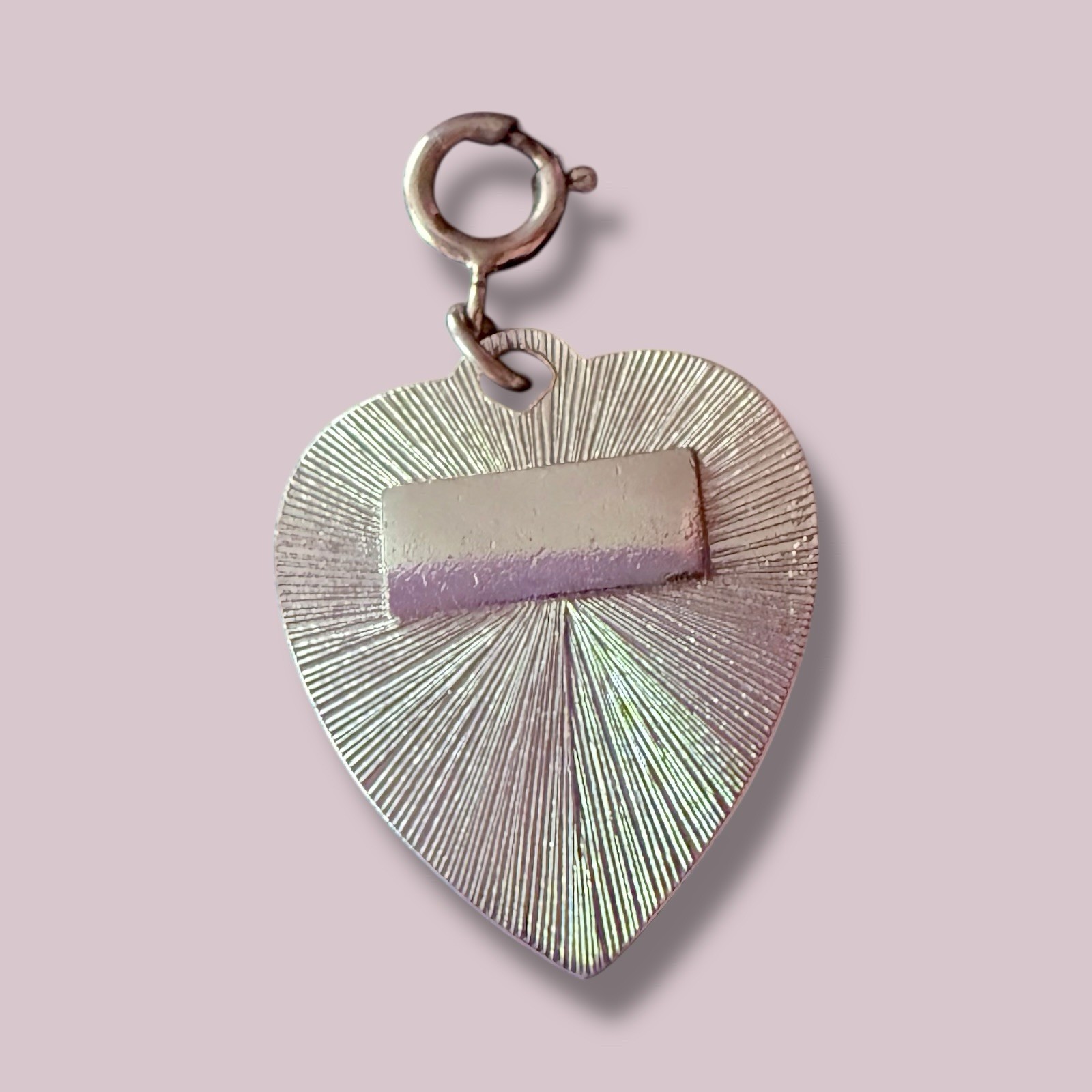 Heart Charm Pendant Silver Tone Happy Birthday Engraved Vintage
