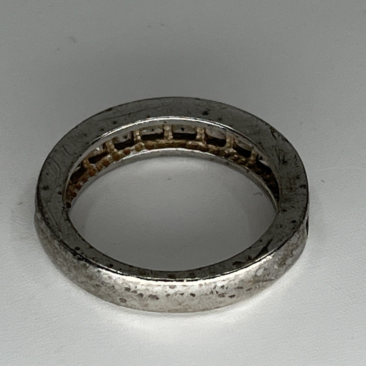 Vintage Estate Sterling Silver & Sparkly Cubic Zirconia Pave Ring Size 8