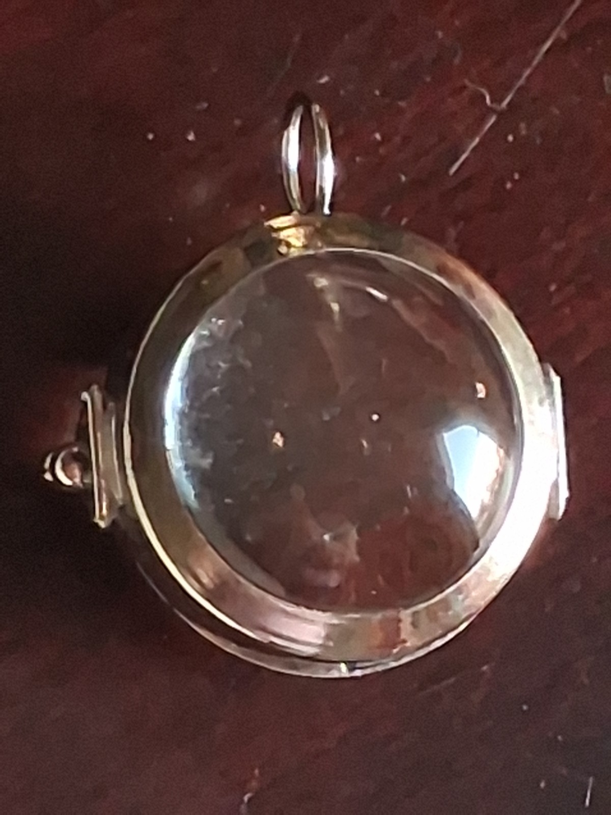 Large Antique Pool Of Light Style Bubble Dome Glass Locket Pendant