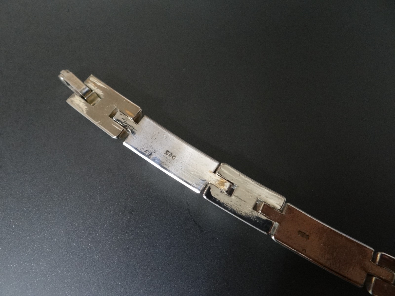 Vintage 925 Sterling Silver Panel 7″ Bracelet 30g