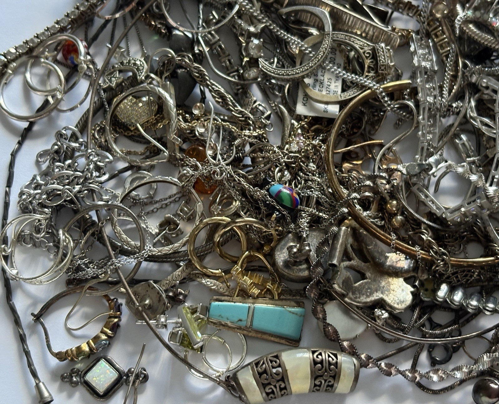 Vintage Sterling Silver Jewelry Lot 925 Scrap Repair Repurpose 457.9 Grams