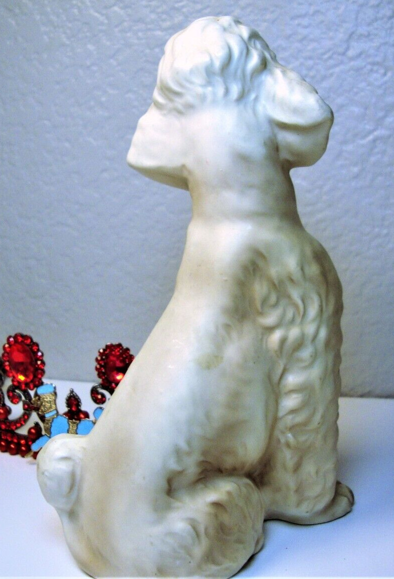 Blue Enamel Cloisonne/Guilloche Goldtone Poodle Brooch & Poodle Statue-Figurine