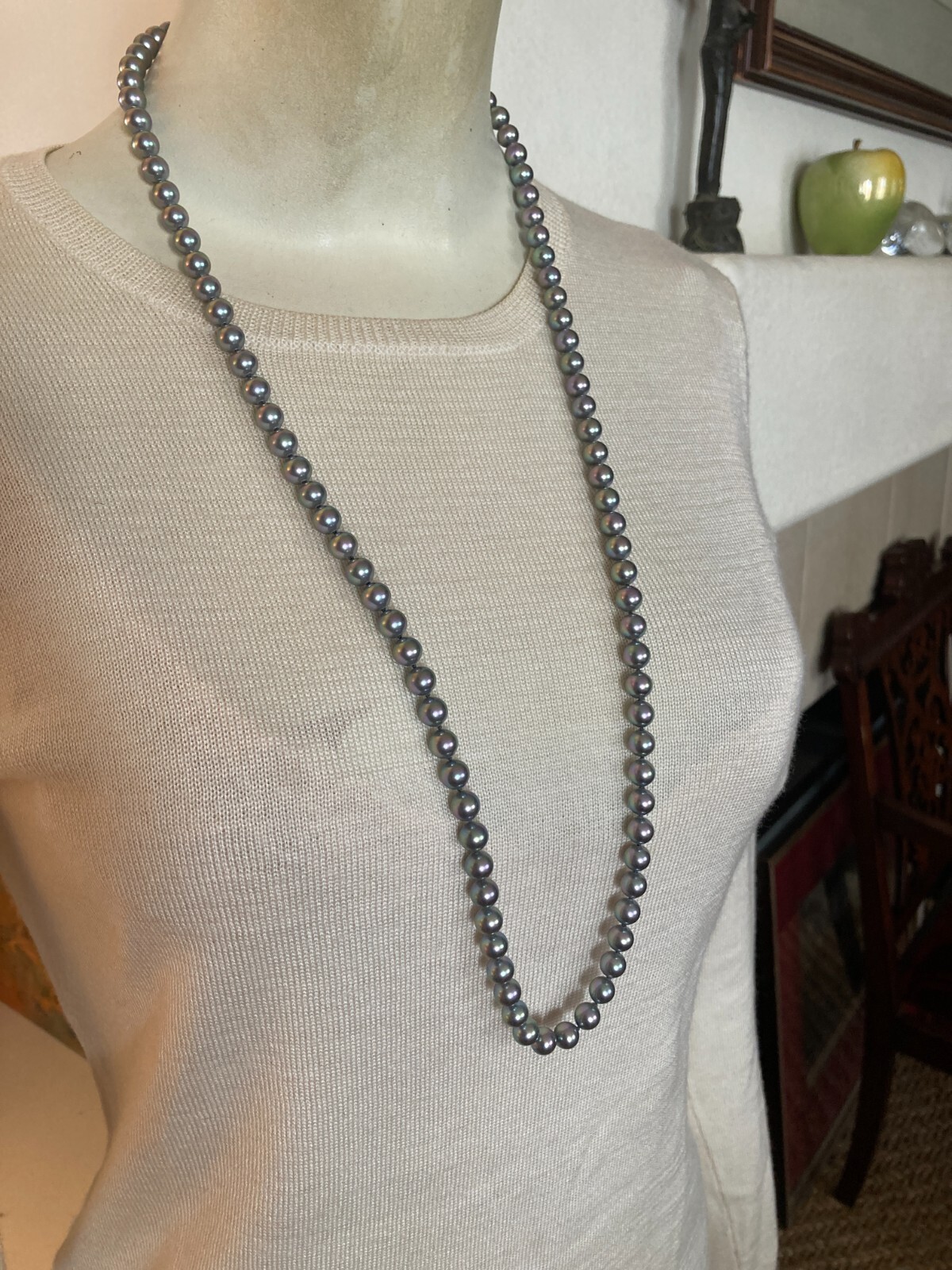 Faux Pearl, 8mm, 33.5″ Necklace