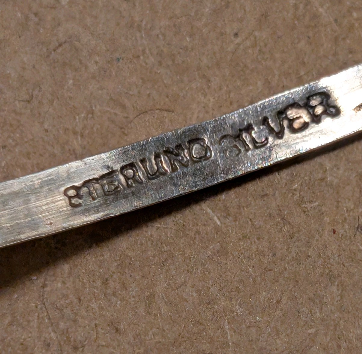 Vintage 1970s Sterling Medieval Gothic Folk Patterned 2mm Stackable Bangle 8in