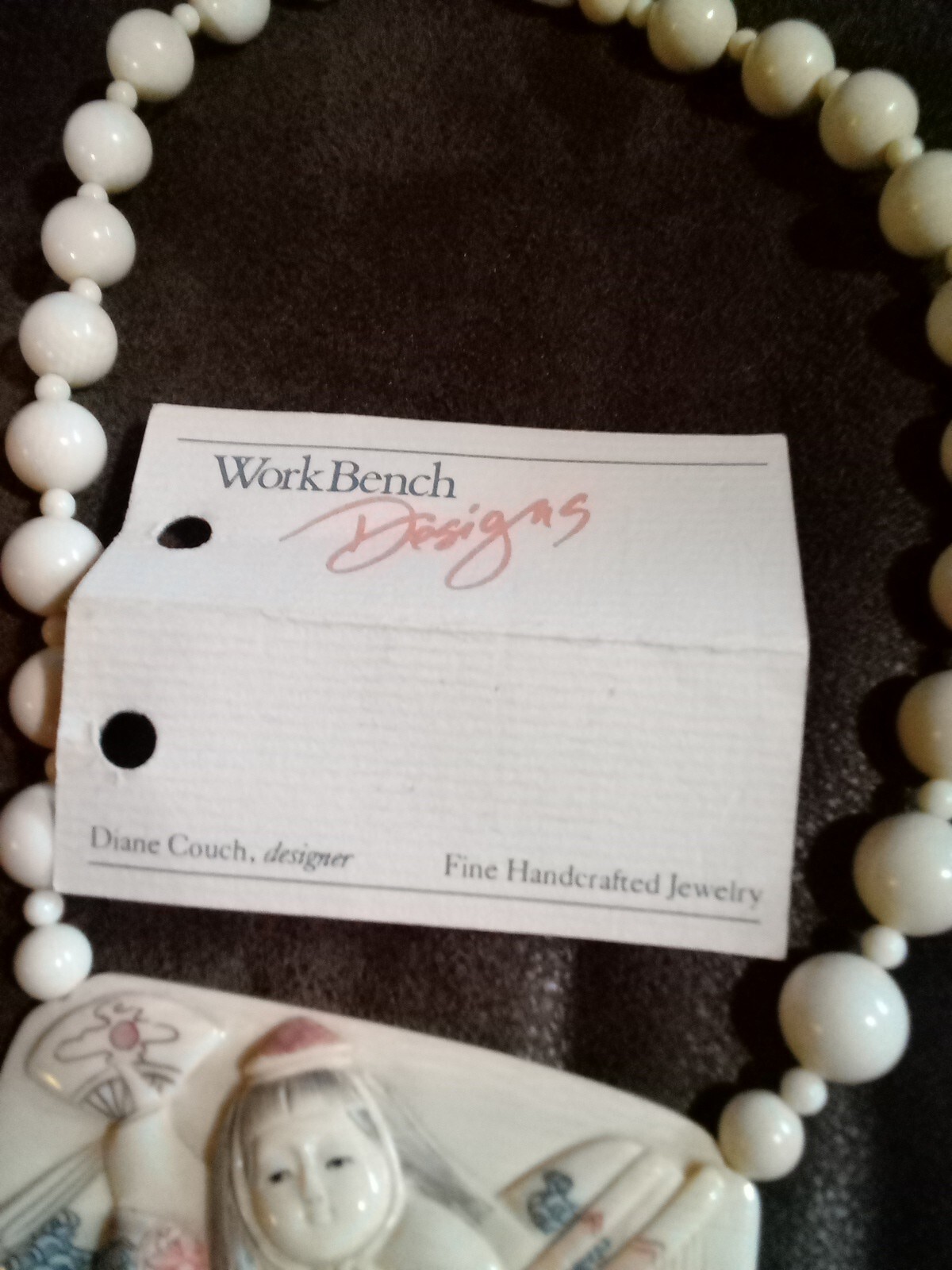 Diane Couch Workbench Designs 14 K Gold Filled White Marble Beads Necklace