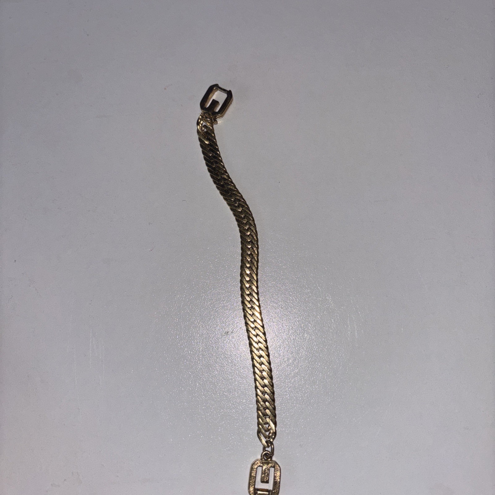 Vintage Givenchy Gold Herringbone Chain Bracelet