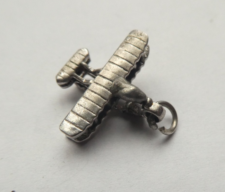 Vintage Sterling Silver Wright Brothers Flyer 1st Military Aircraft Charm