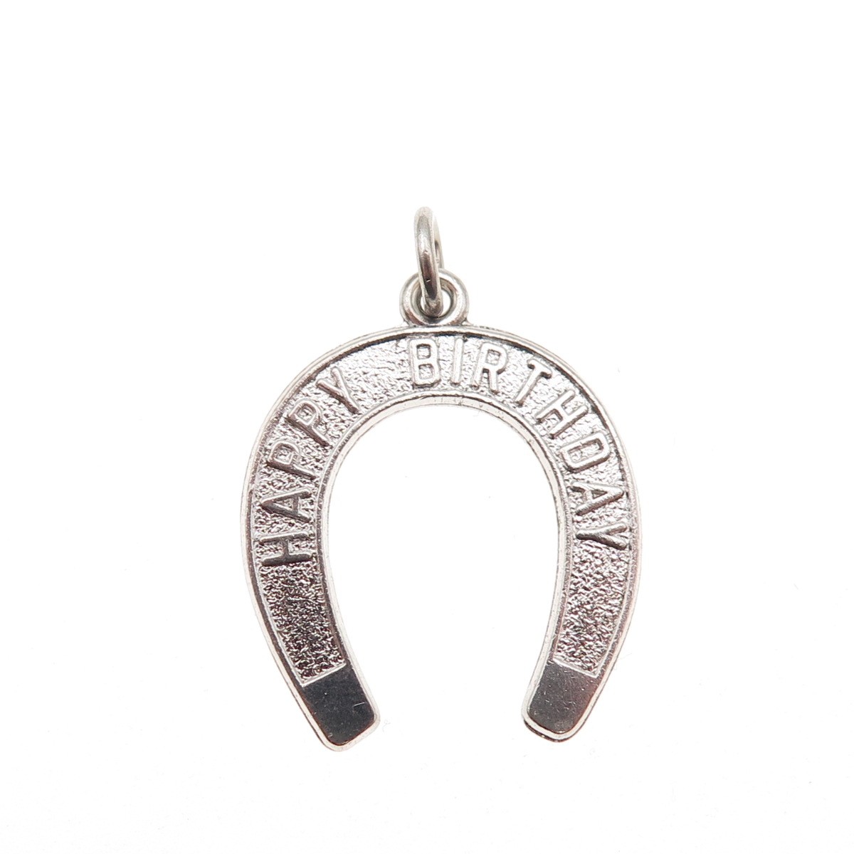 Rembrandt 925 Sterling Silver Vintage Happy Birthday Horseshoe Charm Pendant