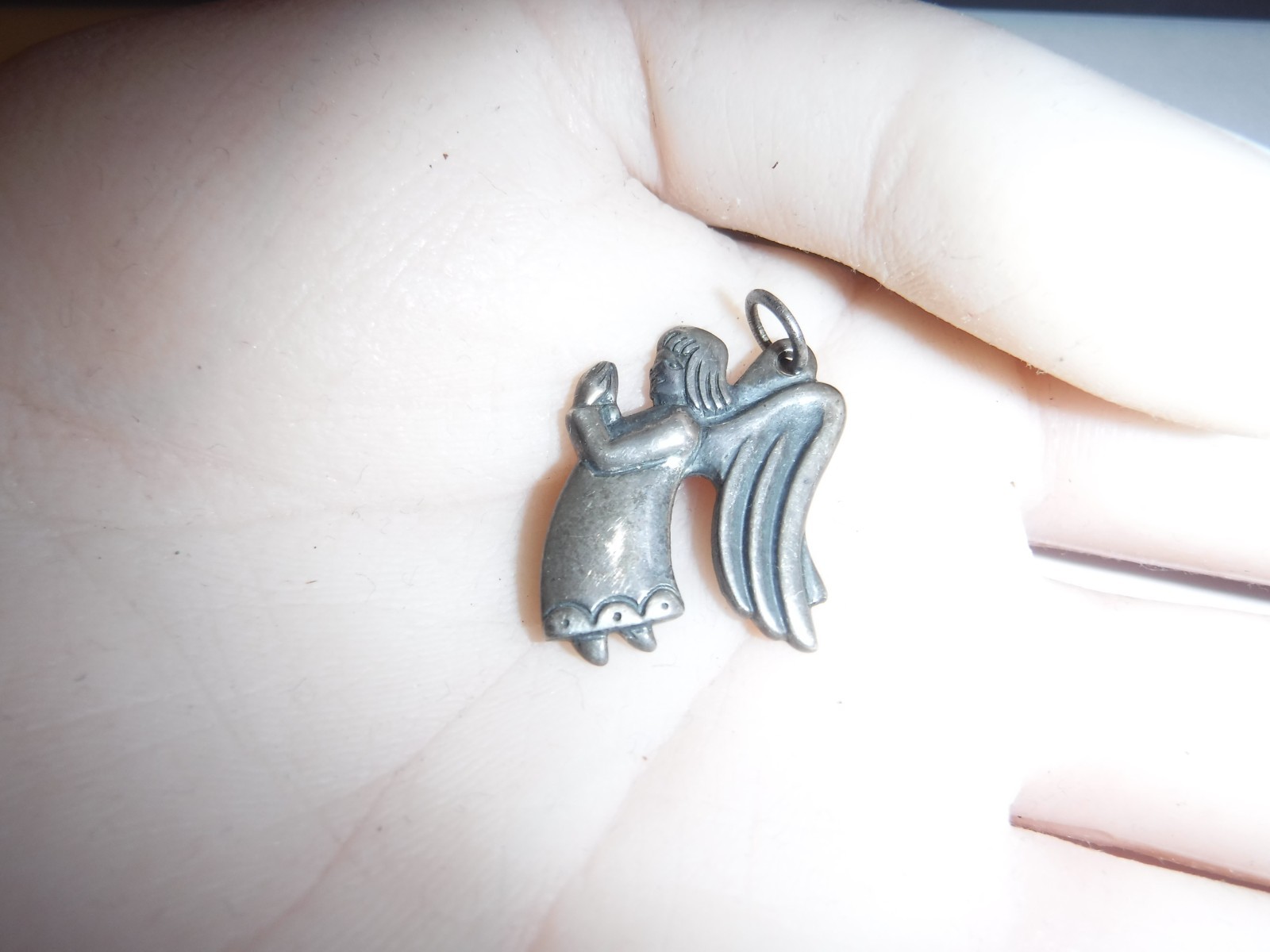 Retired James Avery Sterling Praying Angel Pendant Large Candelabrum Signed