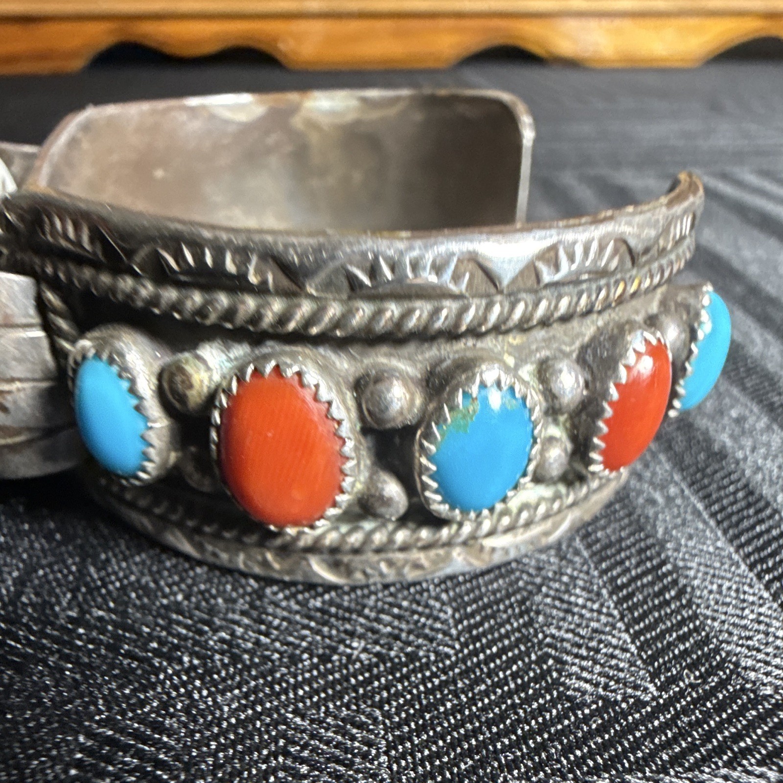 Native American watch cuff signed Lm