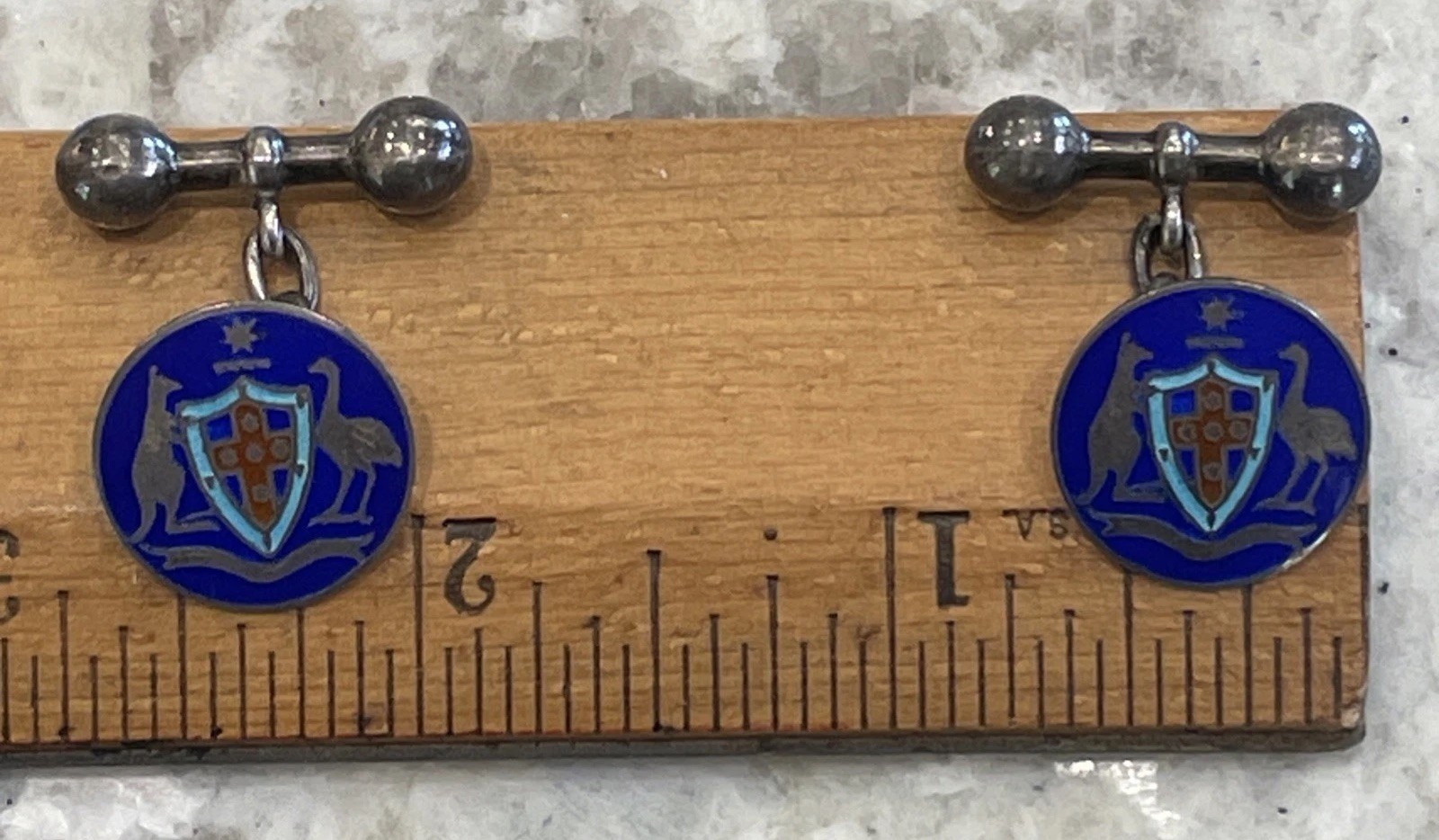 Antique Dunklings Cufflink Australian Federation-era Australian Coat of Arms