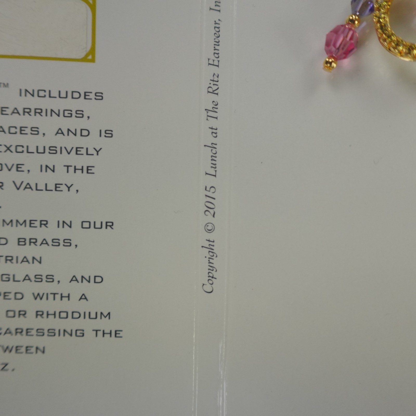 Lunch at the Ritz Earrings Tulip Festival Signed Clip On Menu Card
