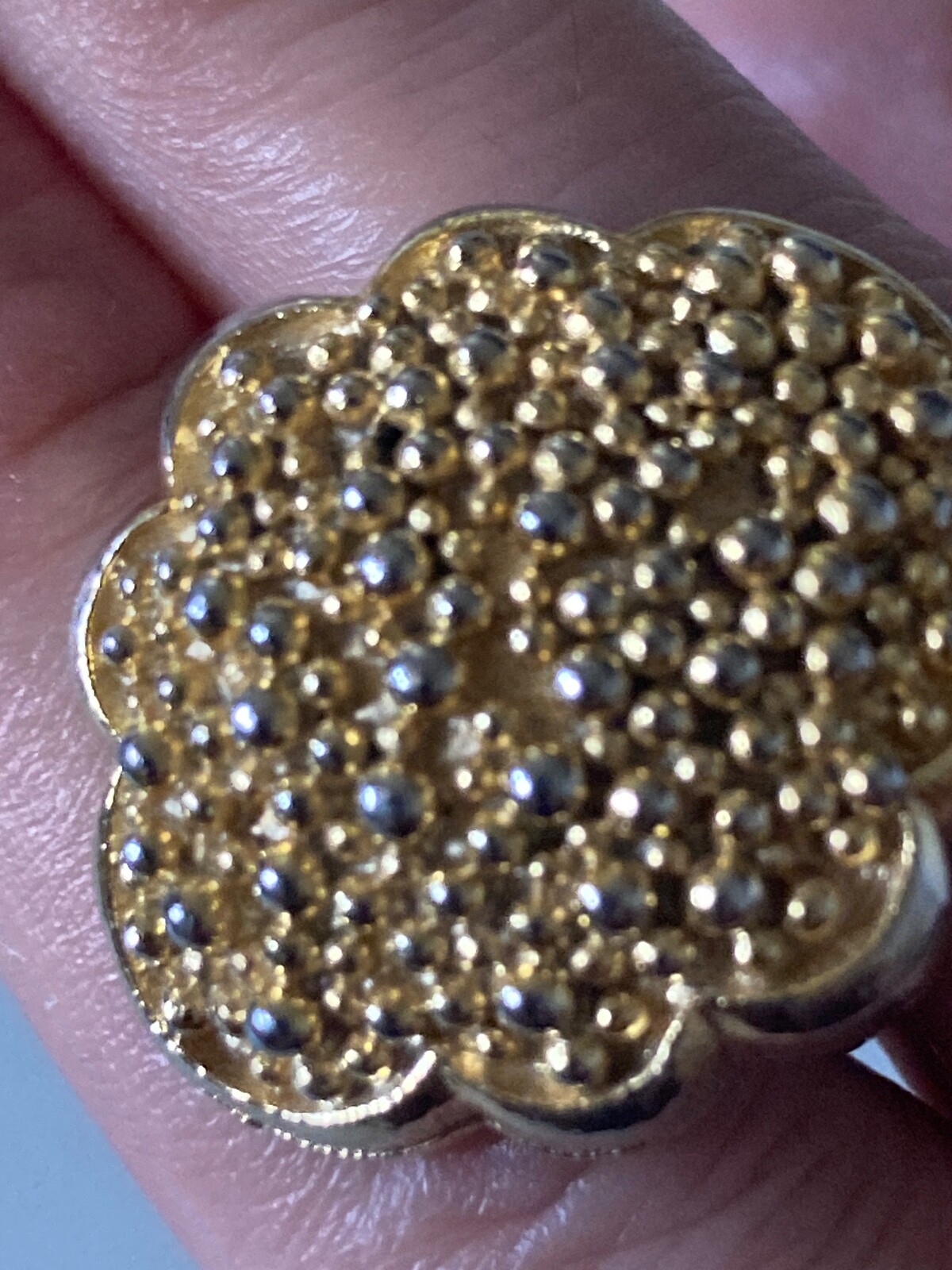 Vintage estate gold tone Coro adjustable statement ring jewelry rare find