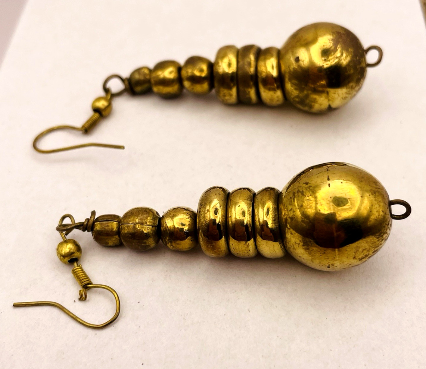 Vintage Artisan Statement Brass Made in India Necklace and Earrings