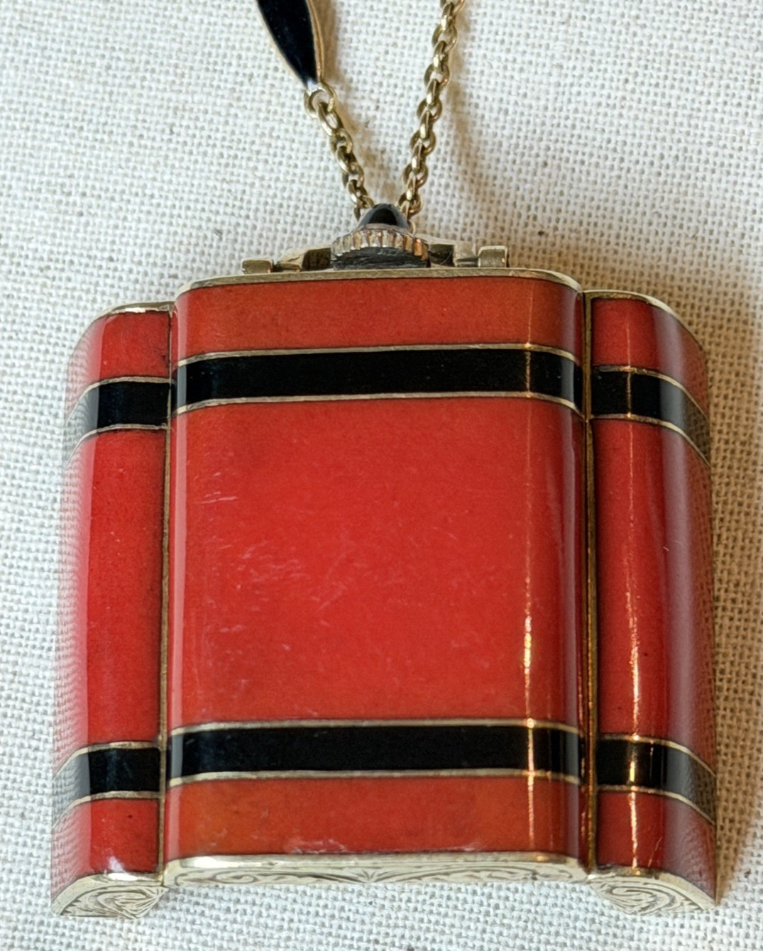 Art Deco 14k Enamel Pendant Watch