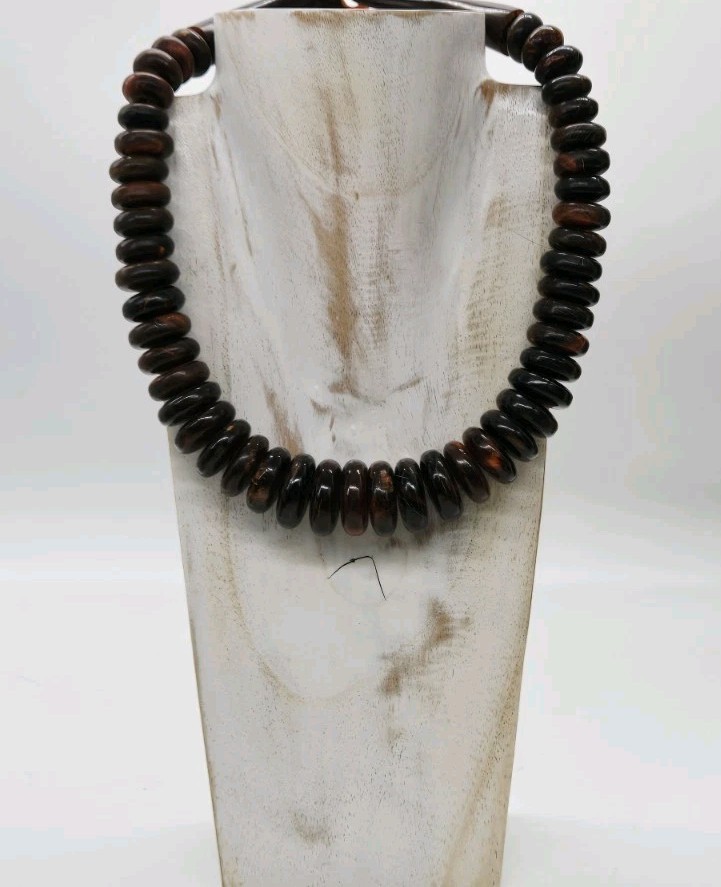 Catherine Noll Necklace Graduated Disc Amber Brown Multicolored 21 in Vintage
