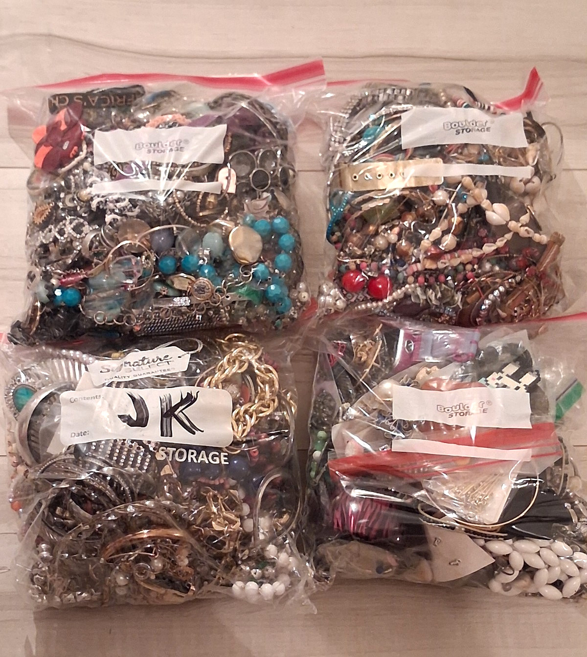 20Lbs -14 oz Vintage To Now CRAFT, REPAIR ,TANGLED Junk Jewelry Lot (JK002)