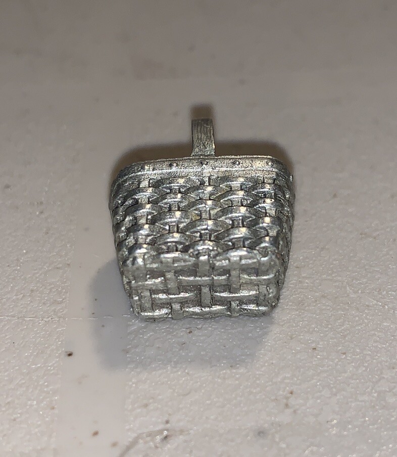 Longaberger Mini Basket Pewter Charm Or Pendant Miniature Decor Trinket