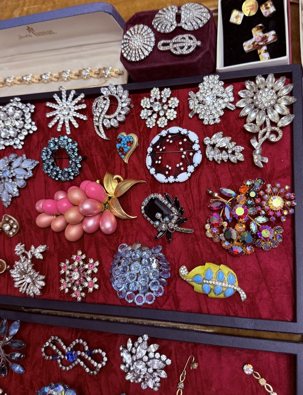 Vintage Rhinestone Jewelry Lot Haskell Weiss Juliana Crown Trifari Givenchy +