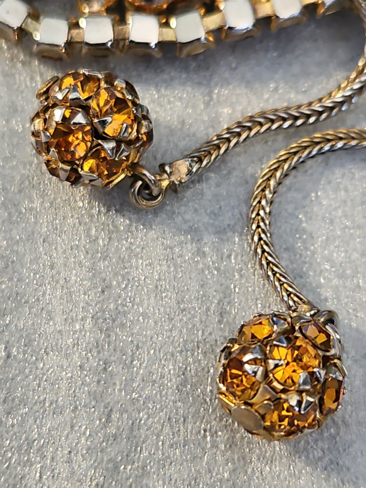 Gorgeous Estate Sale Find Vintage Citrine Collar Deco Style “Costume” Necklace!!