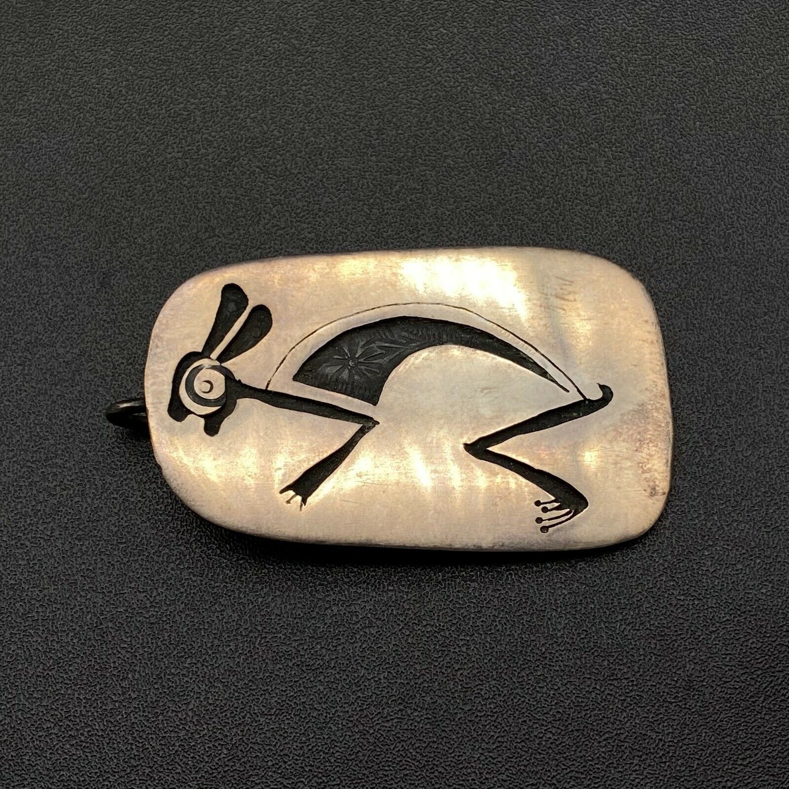 Vintage Southwestern Rabbit Hare Sterling Silver Pendant Hopi Style