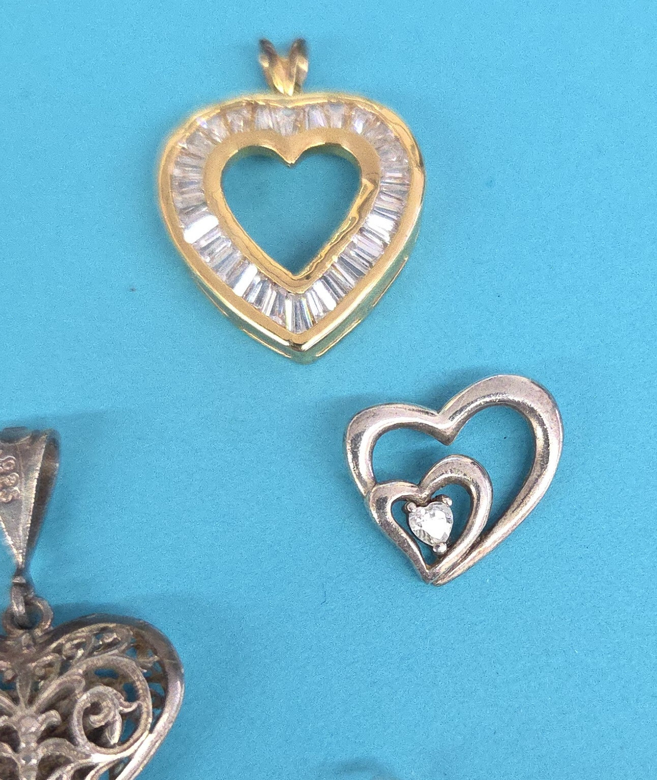 Sterling Silver Heart Shape Design Variety Fashion Charms / Pendants / Locket