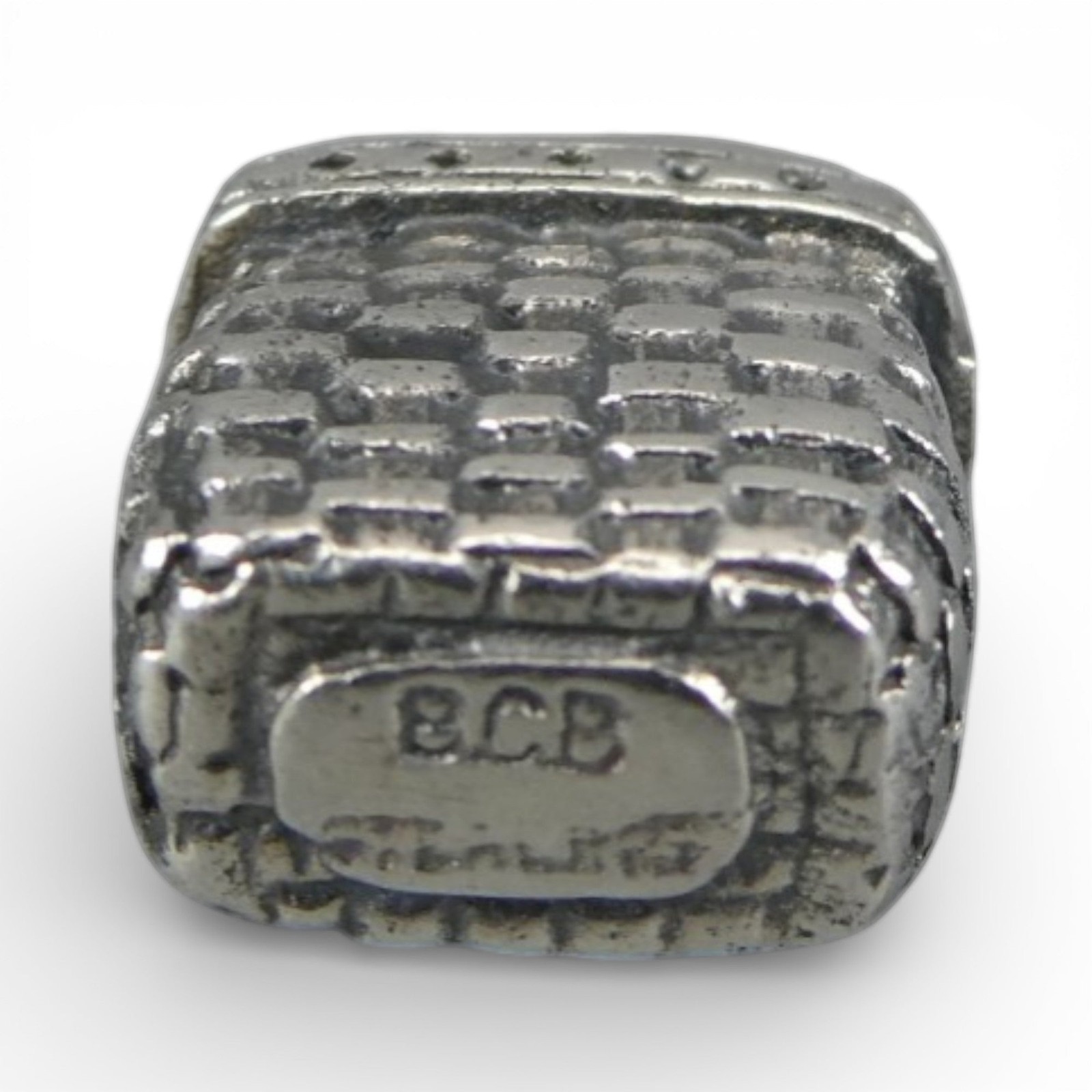 Sterling Silver Mini Keepsake Basket Charm for Bracelet Brown County BCB Vintage