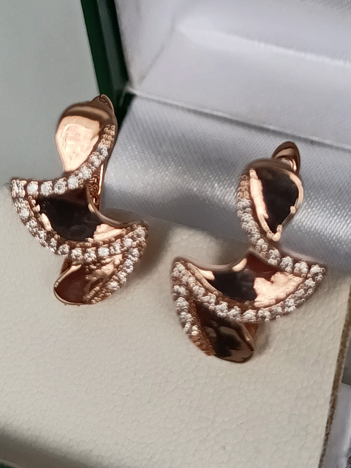 Vintage 1990-s 14 Ct Rolled Gold Zircons Earrings-Hallmarked 585 RG