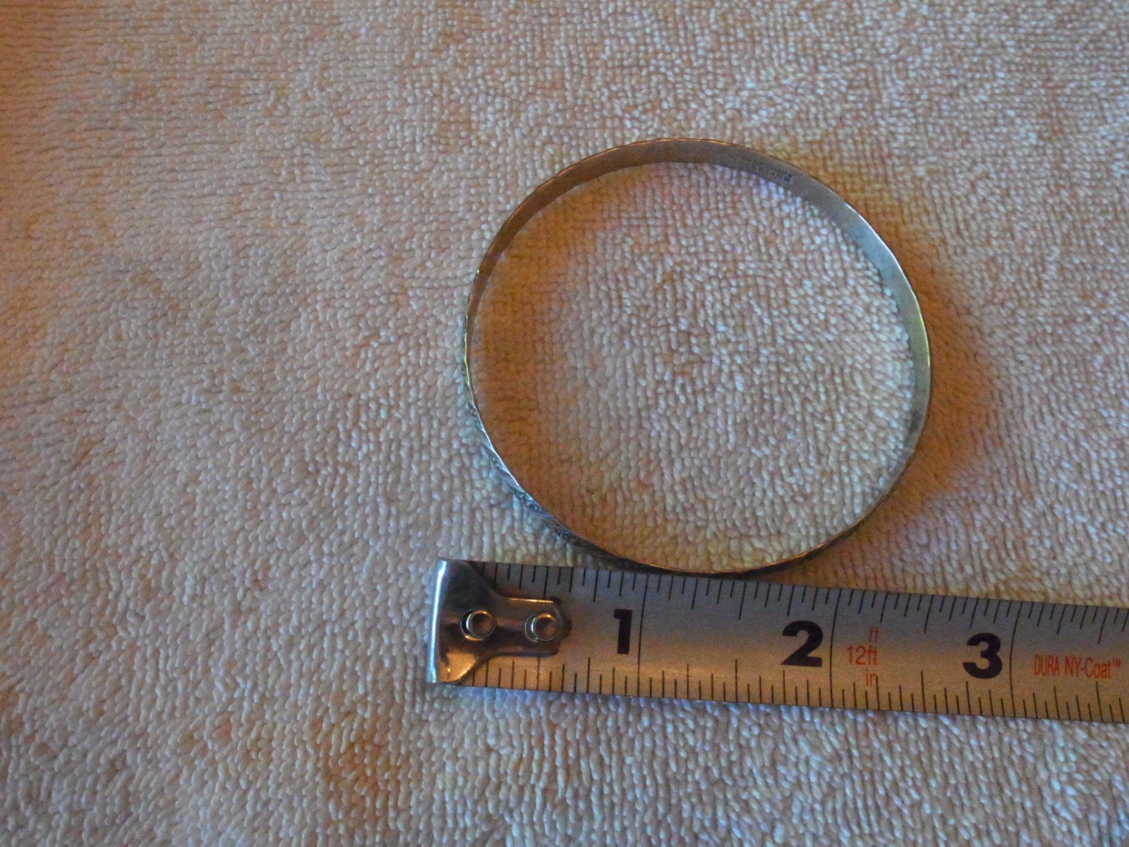 Vintage Danecraft Sterling Silver Art Deco Flowers & Bar Design Bangle Bracelet