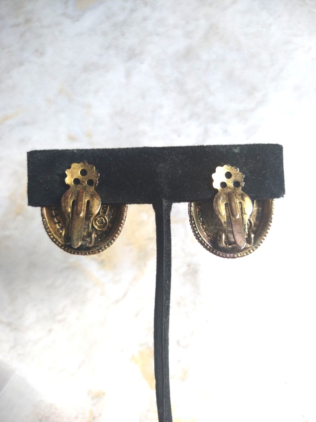 Hollycraft Vintage Moonstone Clip On Earrings