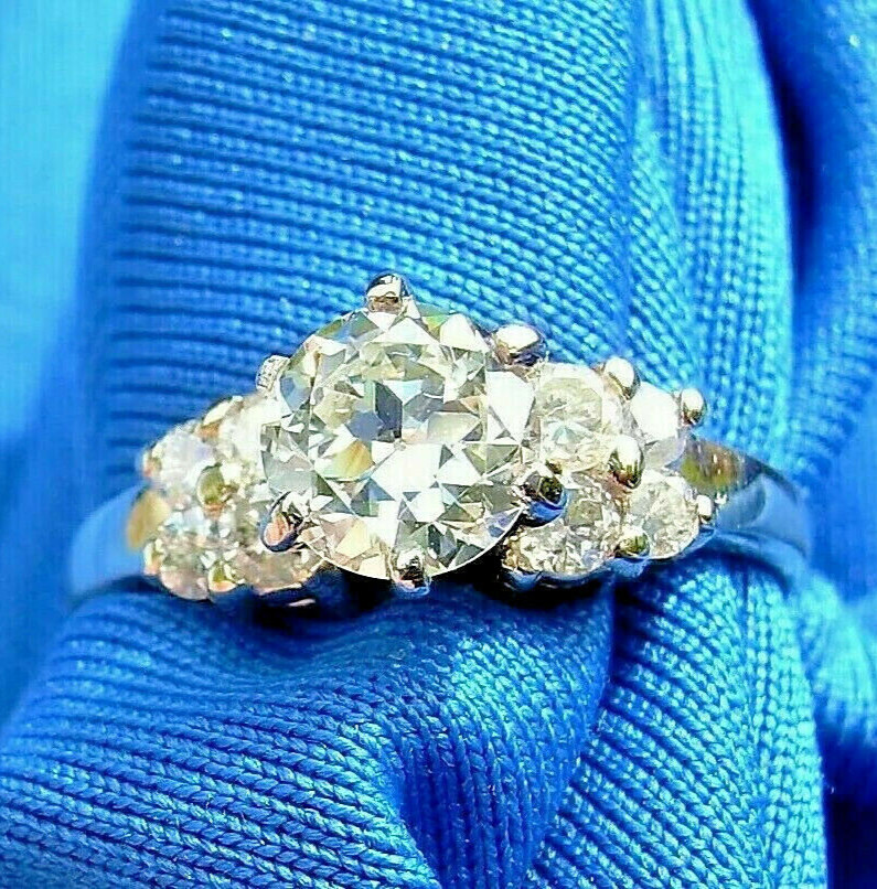 Original EARTH MINED DIAMOND Deco Engagement Ring 14K GOLD Vintage Solitaire S 6