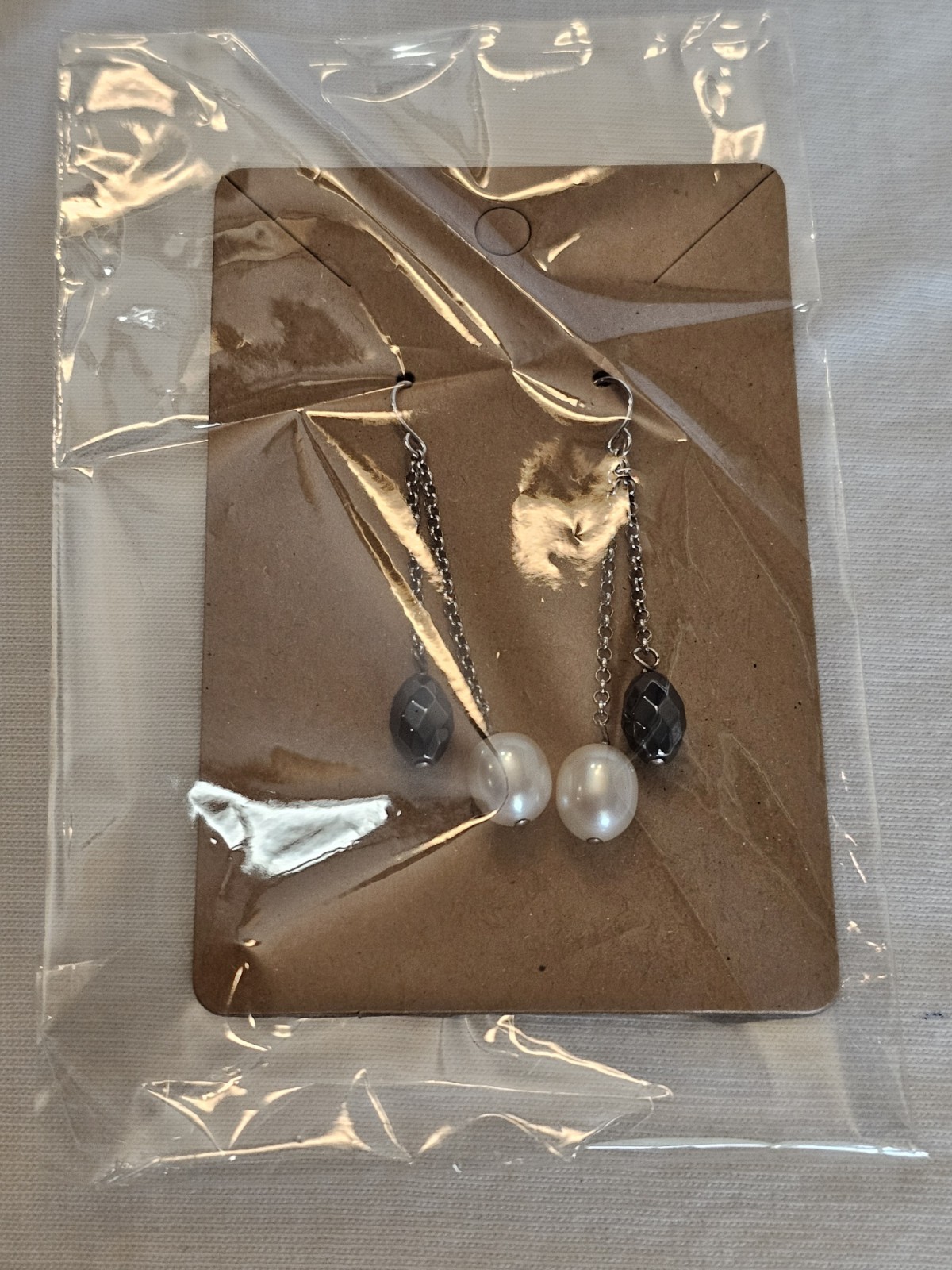 BLACK ONYX FRESHWATER PEARL DANGLE EARRINGS 925 STERLING SILVER