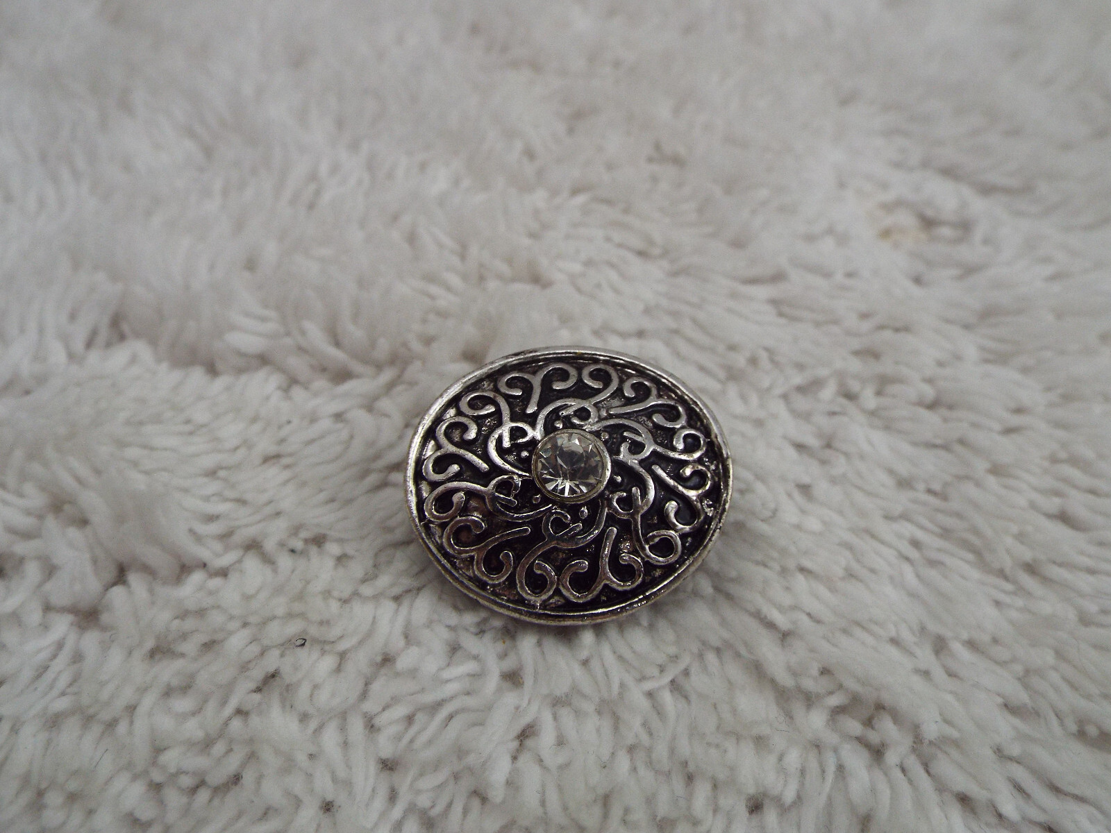 Silvertone Rhinestone Tac Pin (H5)