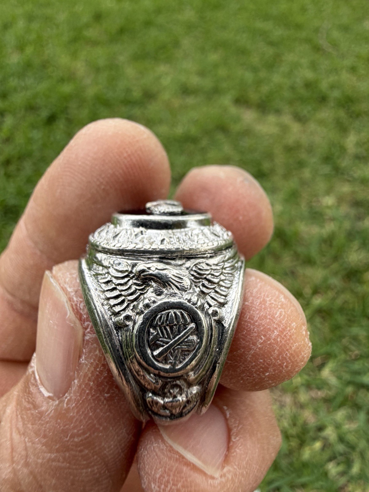 Vintage Military Airborne US Army Class Ring Sterling Silver
