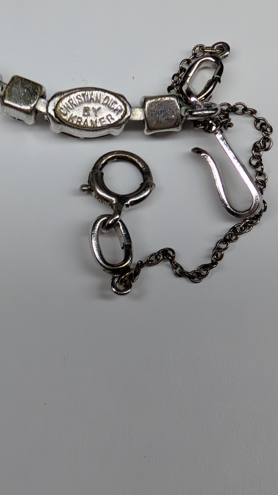 Fabulous vintage CHRISTIAN DIOR by KRAMER rhinestone adjust. statement necklace