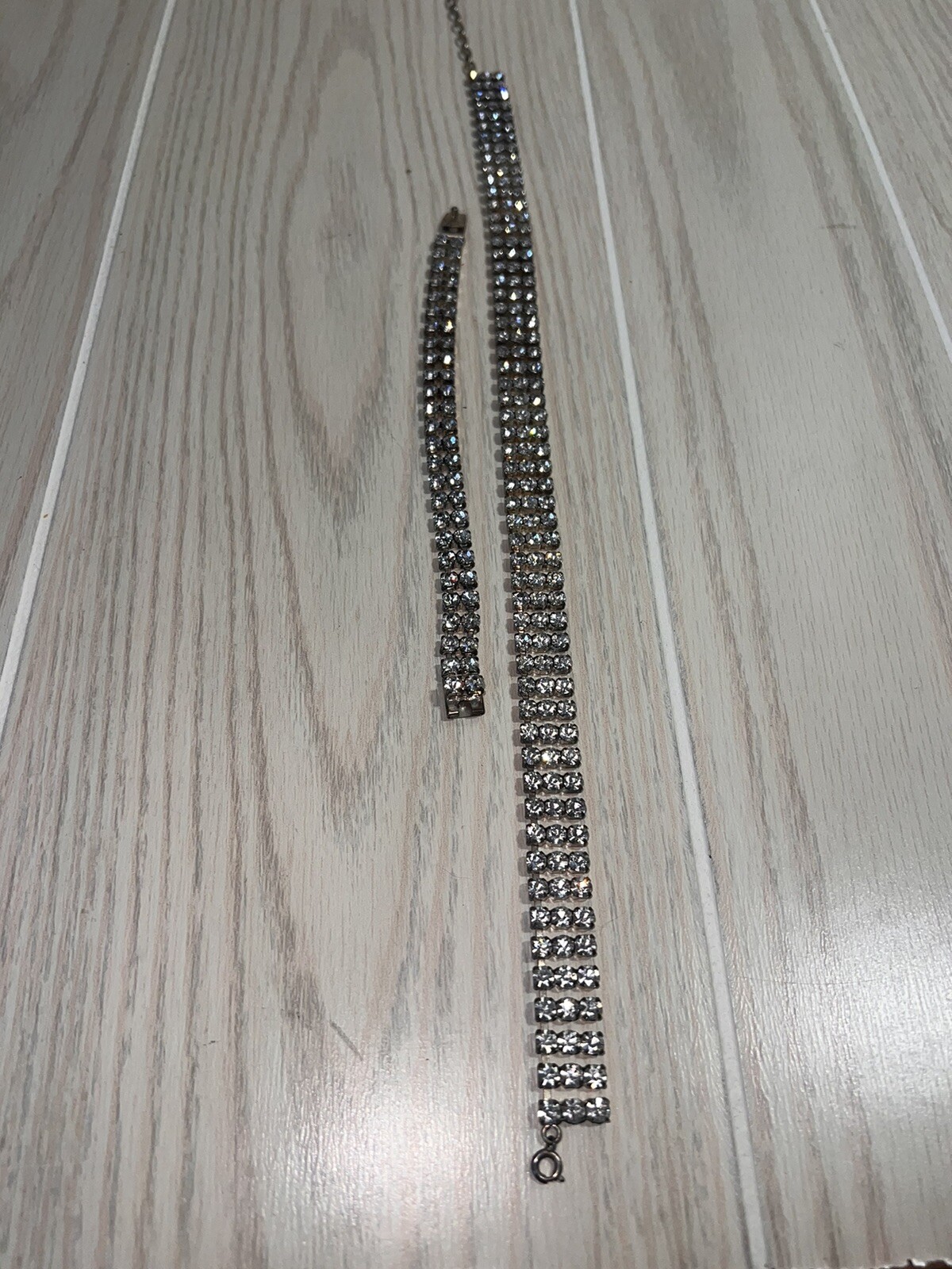 Vintage Rhinestone necklace bracelet set STUNNING None Missing